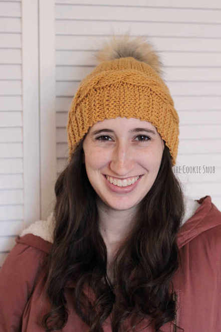 Re-Cabled Crown Beanie Free Knit Pattern