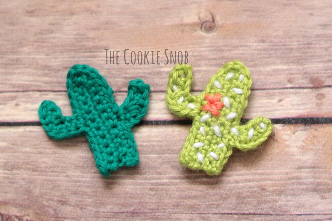 Cactus Applique Free Crochet Pattern
